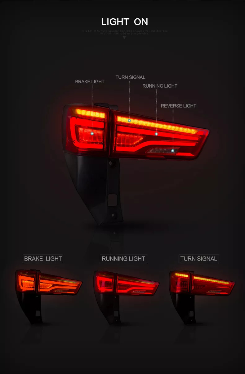 Toyota Innova LED Tail Lights With Amber Turn Signal